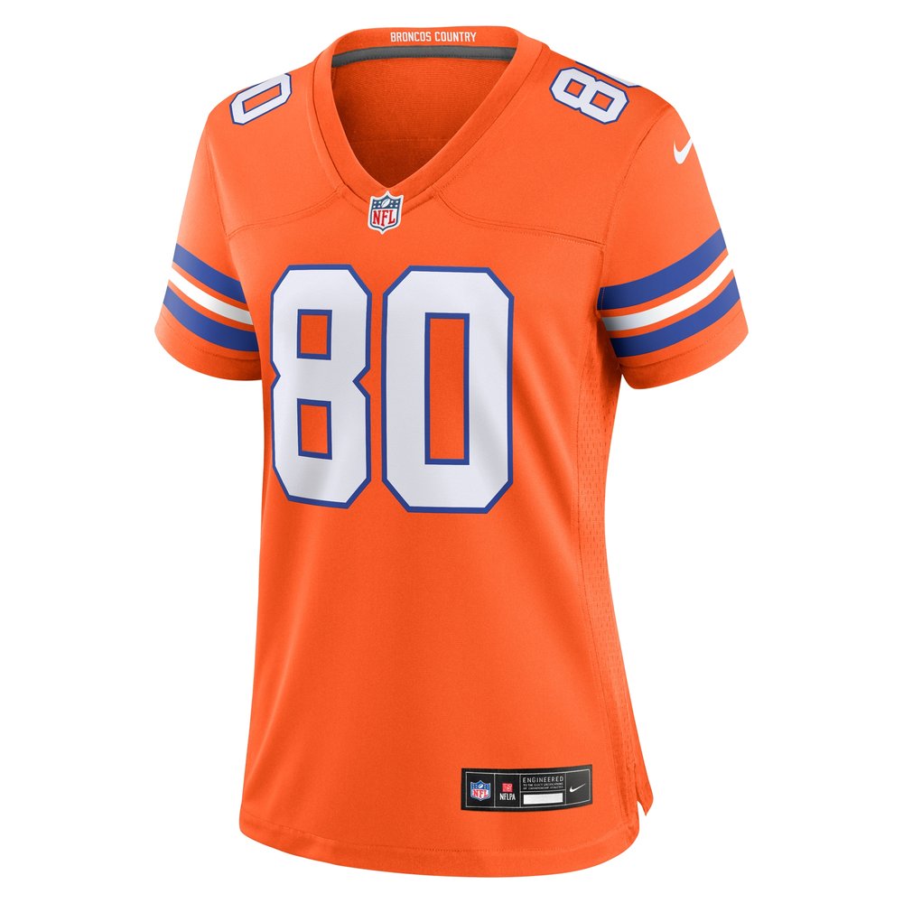 Women's Denver Broncos Rod Smith Orange Mile High Collection 1977 Throwback Retired Player Game Jersey Women's Denver Broncos Rod Smith Orange Mile High Collection 1977 Throwback Retired Player Game Jersey