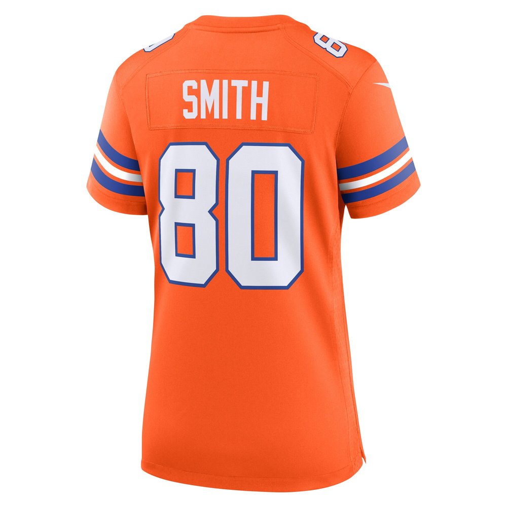 Women's Denver Broncos Rod Smith Orange Mile High Collection 1977 Throwback Retired Player Game Jersey Women's Denver Broncos Rod Smith Orange Mile High Collection 1977 Throwback Retired Player Game Jersey