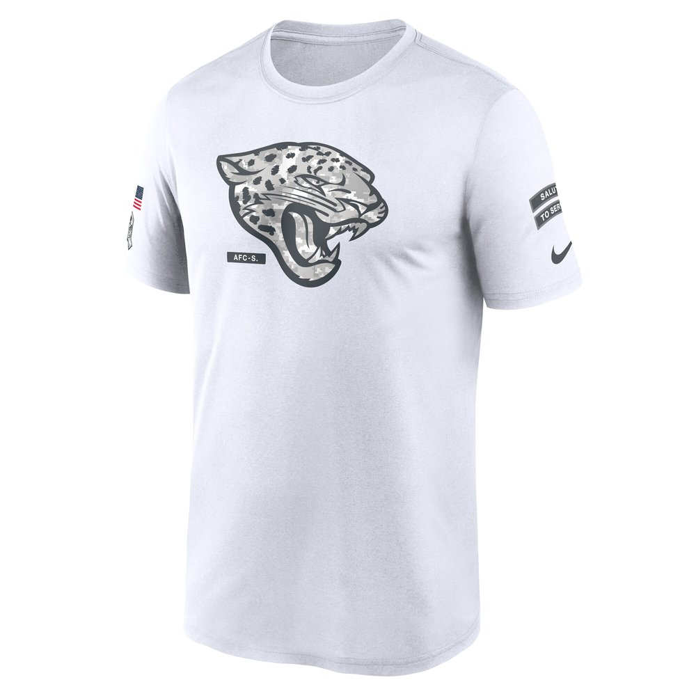 Men's Jacksonville Jaguars White 2024 Salute To Service Legend Performance T-Shirt Men's Jacksonville Jaguars White 2024 Salute To Service Legend Performance T-Shirt