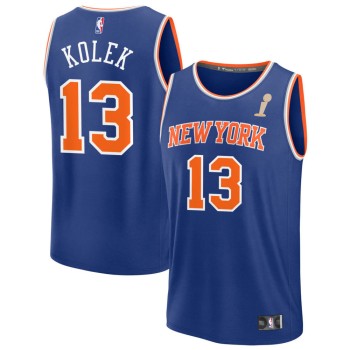 Women's New York Knicks #13 Tyler Kolek Blue 2026 NBA Finals Champions Fast Break Icon Edition Jersey