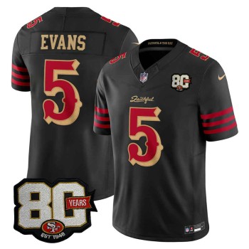 Youth San Francisco 49ers #5 Mike Evans Black 80 Anniversary Rivalries Collection Vapor F.U.S.E. Limited Jersey