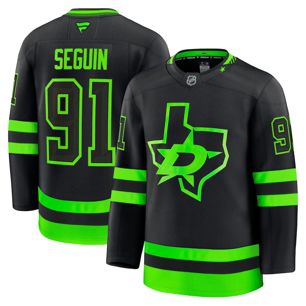 Men's Dallas Stars #91 Tyler Seguin Black 2024-25 With A Patch Alternate Stitched Hockey Premium Jersey Men's Dallas Stars #91 Tyler Seguin Black 2024-25 With A Patch Alternate Stitched Hockey Premium Jersey