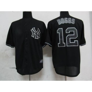 Yankees #12 Wade Boggs Black Fashion Stitched MLB Jersey Yankees #12 Wade Boggs Black Fashion Stitched MLB Jersey