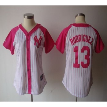 Yankees #13 Alex Rodriguez White/Pink Women's Splash Fashion Stitched MLB Jersey Yankees #13 Alex Rodriguez White/Pink Women's Splash Fashion Stitched MLB Jersey