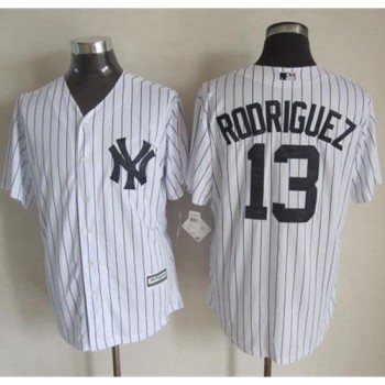 Yankees #13 Alex Rodriguez White Strip New Cool Base Stitched MLB Jersey Yankees #13 Alex Rodriguez White Strip New Cool Base Stitched MLB Jersey
