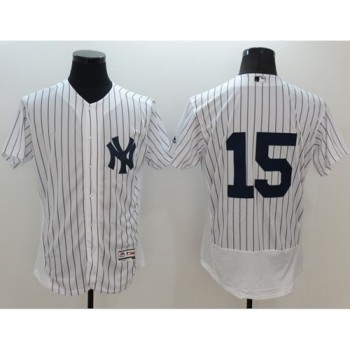 Yankees #15 Thurman Munson White Strip Flexbase Authentic Collection Stitched MLB Jersey Yankees #15 Thurman Munson White Strip Flexbase Authentic Collection Stitched MLB Jersey