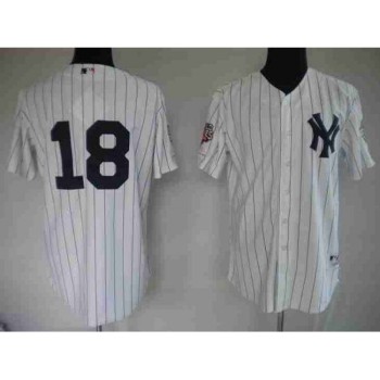 Yankees #18 Johnny Damon Stitched White MLB Jersey Yankees #18 Johnny Damon Stitched White MLB Jersey