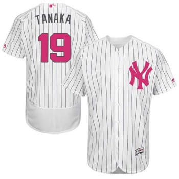 Yankees #19 Masahiro Tanaka White Strip Flexbase Authentic Collection 2016 Mother's Day Stitched MLB Jersey Yankees #19 Masahiro Tanaka White Strip Flexbase Authentic Collection 2016 Mother's Day Stitched MLB Jersey