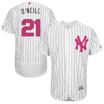 Yankees #21 Paul O'Neill White Strip Flexbase Authentic Collection 2016 Mother's Day Stitched MLB Jersey Yankees #21 Paul O'Neill White Strip Flexbase Authentic Collection 2016 Mother's Day Stitched MLB Jersey