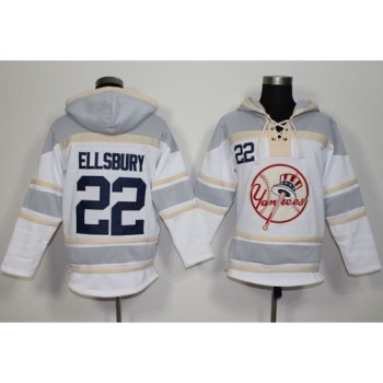 Yankees #22 Jacoby Ellsbury White Sawyer Hooded Sweatshirt MLB Hoodie Yankees #22 Jacoby Ellsbury White Sawyer Hooded Sweatshirt MLB Hoodie