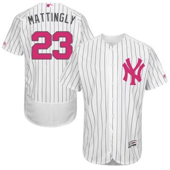 Yankees #23 Don Mattingly White Strip Flexbase Authentic Collection 2016 Mother's Day Stitched MLB Jersey Yankees #23 Don Mattingly White Strip Flexbase Authentic Collection 2016 Mother's Day Stitched MLB Jersey