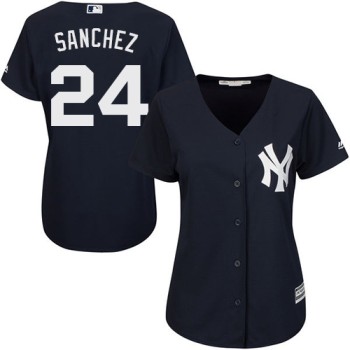 Yankees #24 Gary Sanchez Navy Blue Women's Alternate Stitched MLB Jersey Yankees #24 Gary Sanchez Navy Blue Women's Alternate Stitched MLB Jersey
