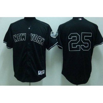 Yankees #25 Mark Teixeira Stitched Black MLB Jersey Yankees #25 Mark Teixeira Stitched Black MLB Jersey