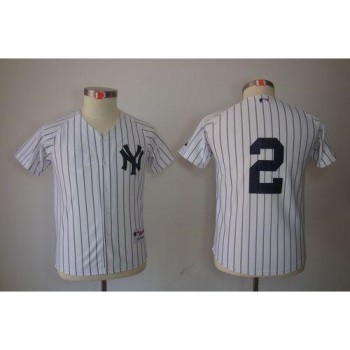 Yankees #2 Derek Jeter Stitched White Youth MLB Jersey Yankees #2 Derek Jeter Stitched White Youth MLB Jersey