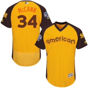 Yankees #34 Brian McCann Gold Flexbase Authentic Collection 2016 All-Star American League Stitched MLB Jersey Yankees #34 Brian McCann Gold Flexbase Authentic Collection 2016 All-Star American League Stitched MLB Jersey