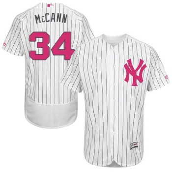 Yankees #34 Brian McCann White Strip Flexbase Authentic Collection 2016 Mother's Day Stitched MLB Jersey Yankees #34 Brian McCann White Strip Flexbase Authentic Collection 2016 Mother's Day Stitched MLB Jersey