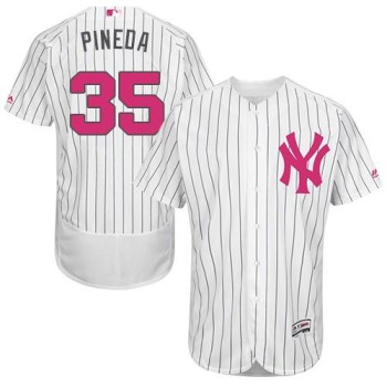 Yankees #35 Michael Pineda White Strip Flexbase Authentic Collection 2016 Mother's Day Stitched MLB Jersey Yankees #35 Michael Pineda White Strip Flexbase Authentic Collection 2016 Mother's Day Stitched MLB Jersey