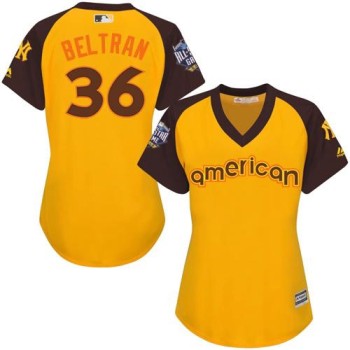 Yankees #36 Carlos Beltran Gold 2016 All-Star American League Women's Stitched MLB Jersey Yankees #36 Carlos Beltran Gold 2016 All-Star American League Women's Stitched MLB Jersey