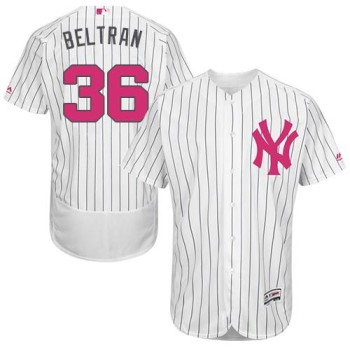 Yankees #36 Carlos Beltran White Strip Flexbase Authentic Collection 2016 Mother's Day Stitched MLB Jersey Yankees #36 Carlos Beltran White Strip Flexbase Authentic Collection 2016 Mother's Day Stitched MLB Jersey