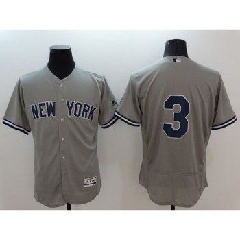 Yankees #3 Babe Ruth Grey Flexbase Authentic Collection Stitched MLB Jersey Yankees #3 Babe Ruth Grey Flexbase Authentic Collection Stitched MLB Jersey