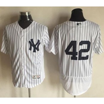 Yankees #42 Mariano Rivera White Strip Flexbase Authentic Collection Stitched MLB Jersey Yankees #42 Mariano Rivera White Strip Flexbase Authentic Collection Stitched MLB Jersey
