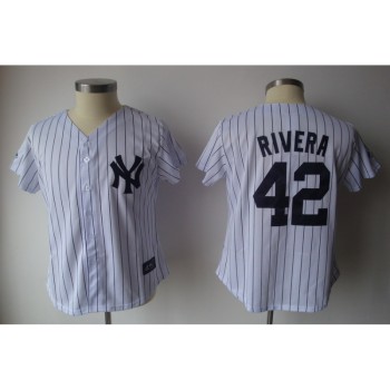 Yankees #42 Mariano Rivera White Strip Women's Fashion Stitched MLB Jersey Yankees #42 Mariano Rivera White Strip Women's Fashion Stitched MLB Jersey