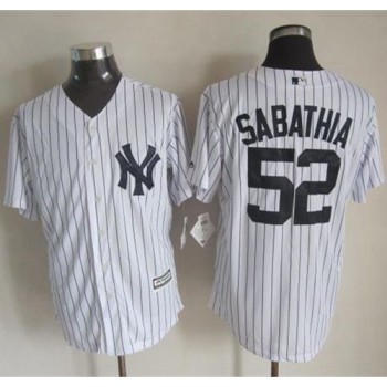 Yankees #52 C.C. Sabathia White Strip New Cool Base Stitched MLB Jersey Yankees #52 C.C. Sabathia White Strip New Cool Base Stitched MLB Jersey