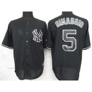 Yankees #5 Joe DiMaggio Black Fashion Stitched MLB Jersey Yankees #5 Joe DiMaggio Black Fashion Stitched MLB Jersey