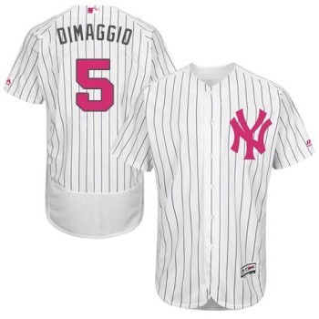 Yankees #5 Joe DiMaggio White Strip Flexbase Authentic Collection 2016 Mother's Day Stitched MLB Jersey Yankees #5 Joe DiMaggio White Strip Flexbase Authentic Collection 2016 Mother's Day Stitched MLB Jersey