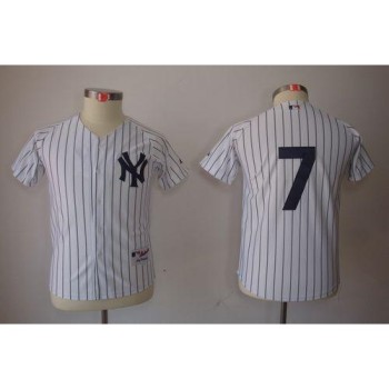Yankees #7 Mickey Mantle Stitched White Youth MLB Jersey Yankees #7 Mickey Mantle Stitched White Youth MLB Jersey