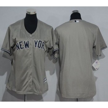 Yankees Blank Grey Women's Road Stitched MLB Jersey Yankees Blank Grey Women's Road Stitched MLB Jersey