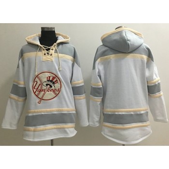Yankees Blank White Sawyer Hooded Sweatshirt MLB Hoodie Yankees Blank White Sawyer Hooded Sweatshirt MLB Hoodie