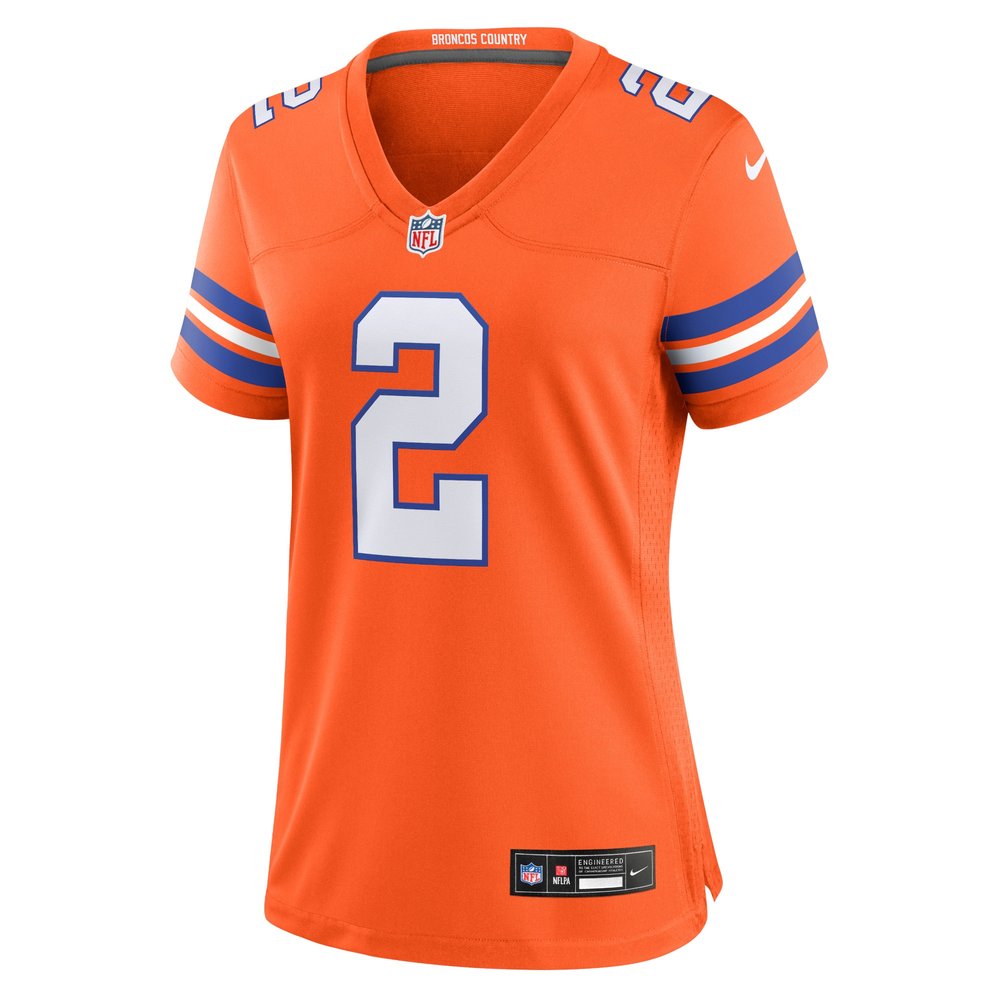 Women's Denver Broncos Patrick Surtain II Orange Mile High Collection 1977 Throwback Player Game Jersey Women's Denver Broncos Patrick Surtain II Orange Mile High Collection 1977 Throwback Player Game Jersey