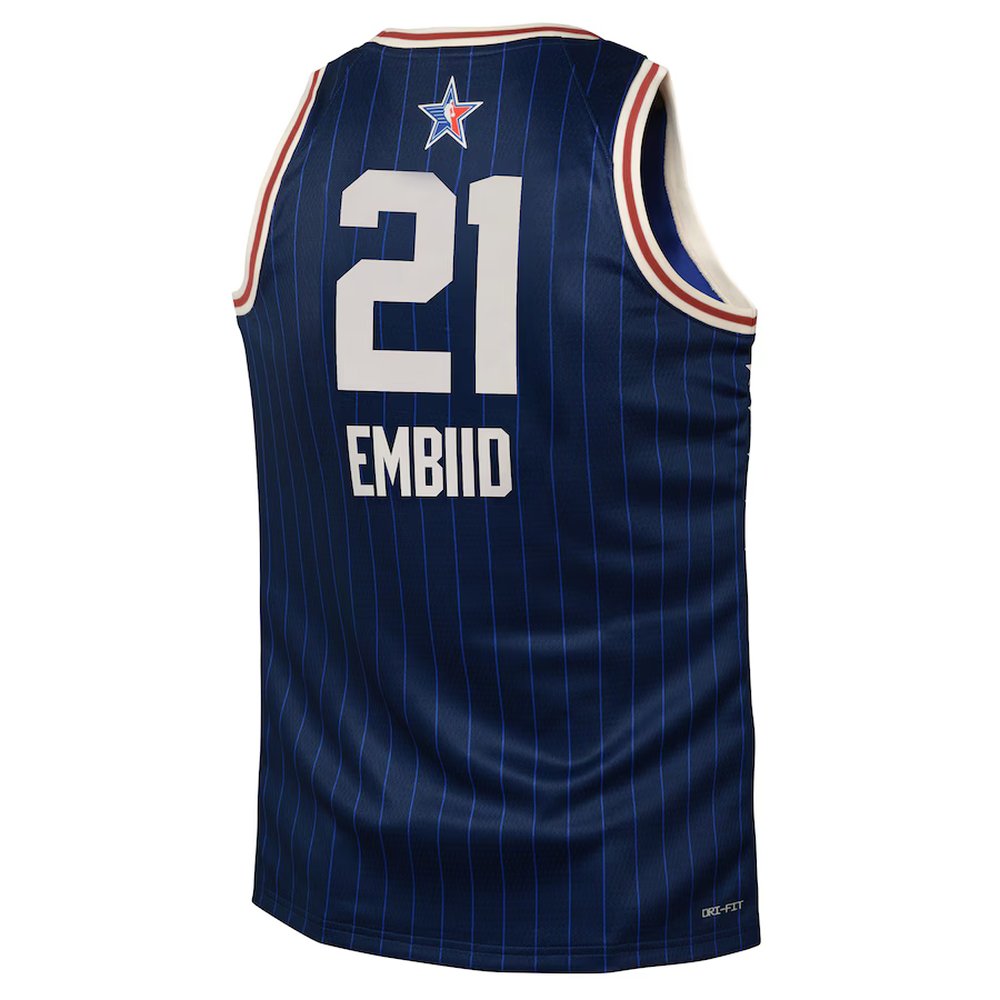 Youth #21 Joel Embiid Navy 2024 NBA All-Star Game Swingman Jersey