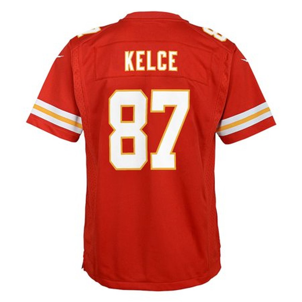 Youth Kansas City Chiefs #87 Travis Kelce Red Super Bowl LIX Game Player Jersey Youth Kansas City Chiefs #87 Travis Kelce Red Super Bowl LIX Game Player Jersey