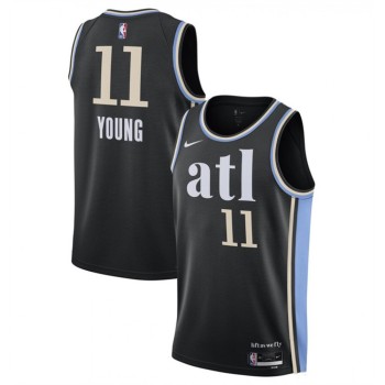 Youth Atlanta Hawks #11 Trae Young 2023/24 Black City Edition Stitched Jersey Youth Atlanta Hawks #11 Trae Young 2023/24 Black City Edition Stitched Jersey