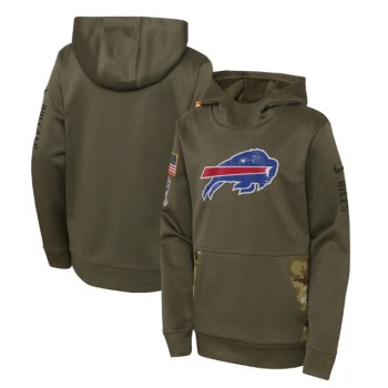 Youth Buffalo Bills 2022 Olive Salute to Service Therma Performance Pullover Hoodie Youth Buffalo Bills 2022 Olive Salute to Service Therma Performance Pullover Hoodie