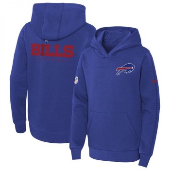 Youth Buffalo Bills Blue Sideline Club Fleece Pullover Hoodie Youth Buffalo Bills Blue Sideline Club Fleece Pullover Hoodie