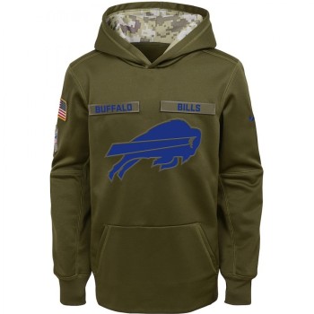 Youth Buffalo Bills Olive Salute to Service Pullover Performance NFL Hoodie Youth Buffalo Bills Olive Salute to Service Pullover Performance NFL Hoodie