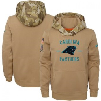 Youth Carolina Panthers Khaki 2019 Salute to Service Therma Pullover Hoodie Youth Carolina Panthers Khaki 2019 Salute to Service Therma Pullover Hoodie