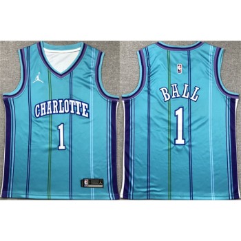 Youth Charlotte Hornets #1 LaMelo Ball Purple Stitched Basketball Jersey Youth Charlotte Hornets #1 LaMelo Ball Purple Stitched Basketball Jersey