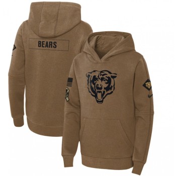 Youth Chicago Bears 2023 Brown Salute to Service Pullover Hoodie Youth Chicago Bears 2023 Brown Salute to Service Pullover Hoodie