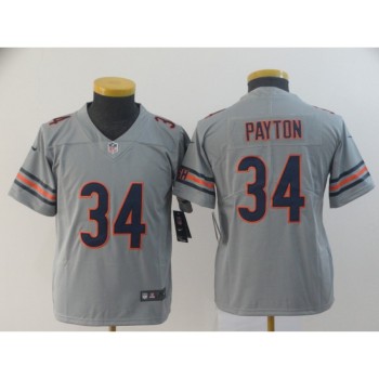 Youth Chicago Bears #34 Walter Payton 2019 Silver Inverted Legend Stitched NFL Jersey