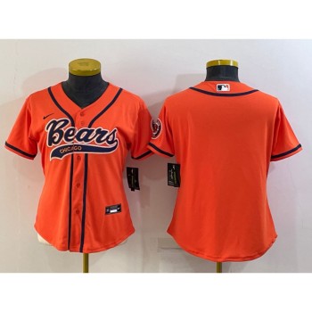 Youth Chicago Bears Blank Orange With Patch Cool Base Stitched Baseball Jersey Youth Chicago Bears Blank Orange With Patch Cool Base Stitched Baseball Jersey