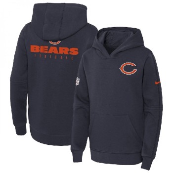 Youth Chicago Bears Navy Sideline Club Fleece Pullover Hoodie Youth Chicago Bears Navy Sideline Club Fleece Pullover Hoodie