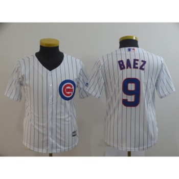 Youth Chicago Cubs White #9 Javier Baez Cool Base Stitched MLB Jersey Youth Chicago Cubs White #9 Javier Baez Cool Base Stitched MLB Jersey