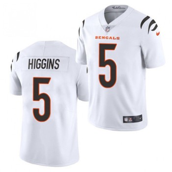 Youth Cincinnati Bengals #5 Tee Higgins White Vapor Untouchable Limited Stitched Jersey Youth Cincinnati Bengals #5 Tee Higgins White Vapor Untouchable Limited Stitched Jersey