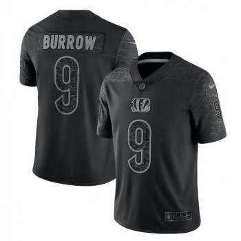Youth Cincinnati Bengals #9 Joe Burrow Black Reflective Limited Stitched Football Jersey Youth Cincinnati Bengals #9 Joe Burrow Black Reflective Limited Stitched Football Jersey
