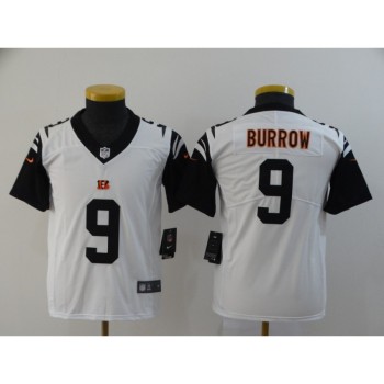 Youth Cincinnati Bengals #9 Joe Burrow White Vapor Untouchable Limited Stitched Jersey Youth Cincinnati Bengals #9 Joe Burrow White Vapor Untouchable Limited Stitched Jersey