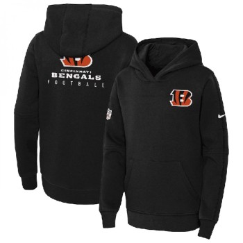 Youth Cincinnati Bengals Black Sideline Club Fleece Pullover Hoodie Youth Cincinnati Bengals Black Sideline Club Fleece Pullover Hoodie